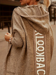 Open Front Hooded Cardigan Long Sleeve Casual Cardigan