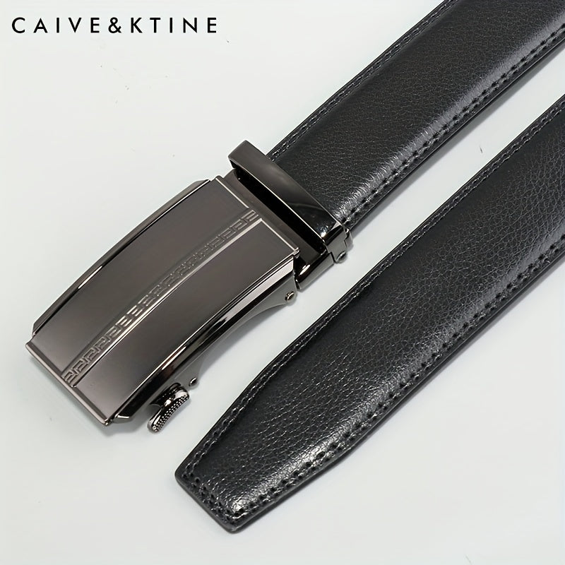 Caivektine Men's Cowhide Belt Business Casual Leather Belt