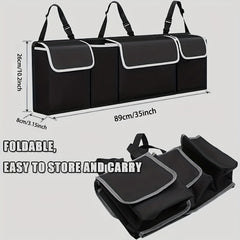 Car Trunk Hanging Organizer Backseat Storage Bag 4 Pockets 3 Straps Foldable
