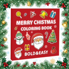 Christmas Coloring Book with Stickers - Single Sided Designs