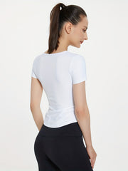 Women's V Neck Quick Dry T-shirt for Fitness and Yoga