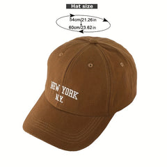 Street Letter Embroidery Washed Baseball Cap Men's Casual Cap