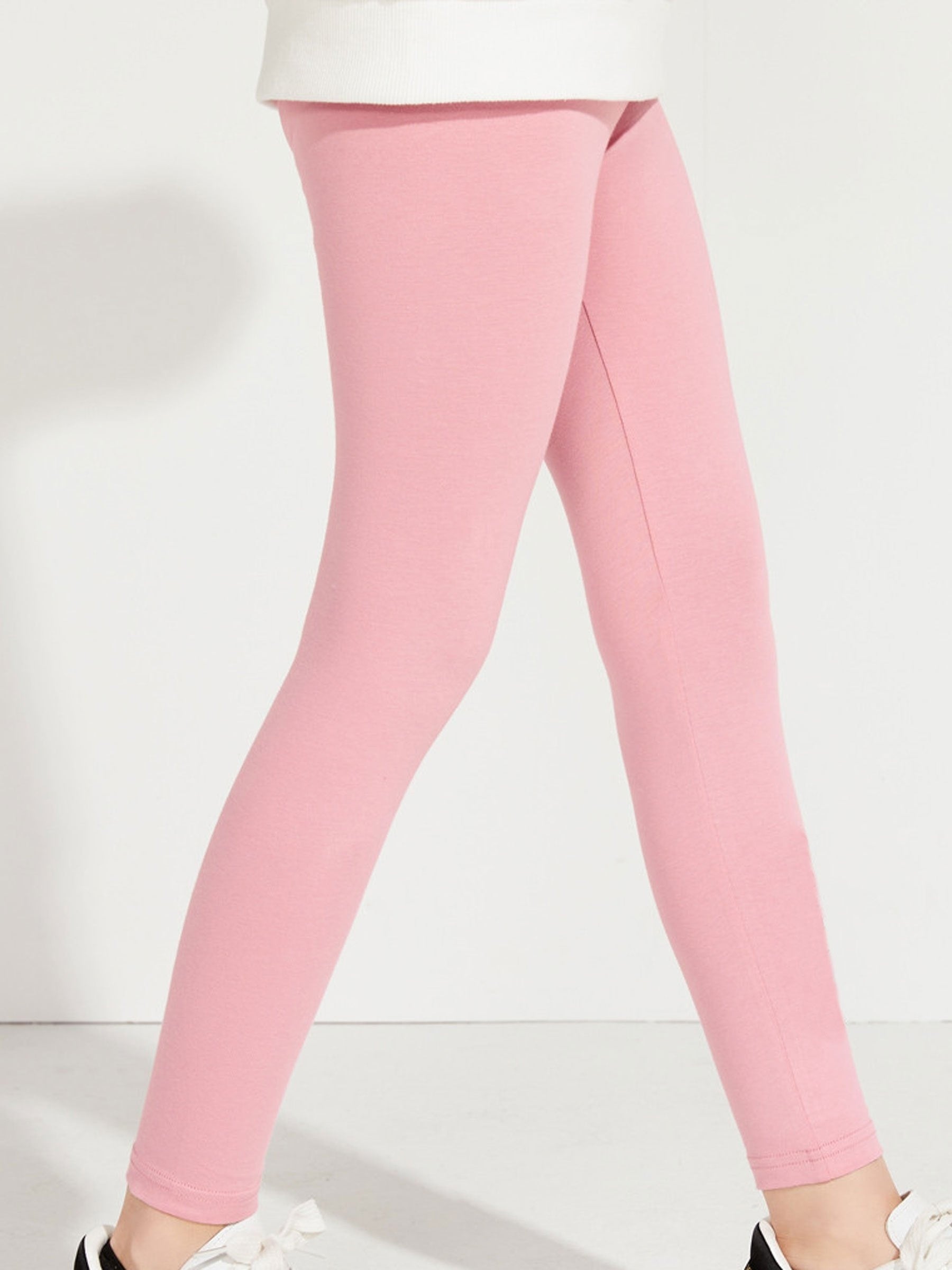 4 Pack Girls Basic Leggings Ankle Length Tights Pants