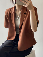 Stylish Short Sleeve Work Blazer