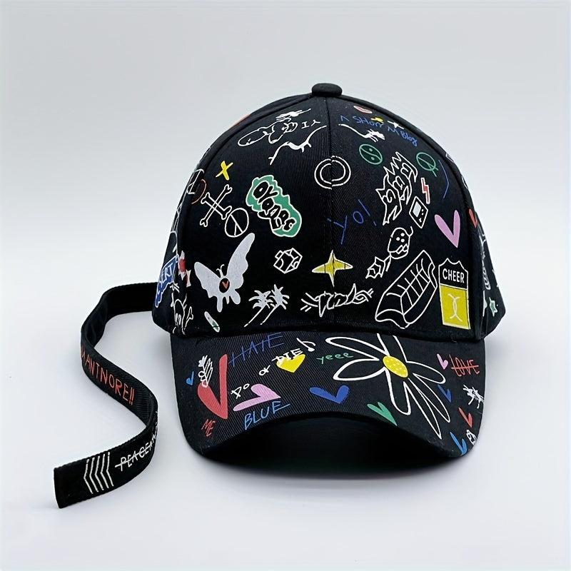 Hip Hop Graffiti Baseball Cap Sunshade Dad Hat Adjustable Couple Sun Hats