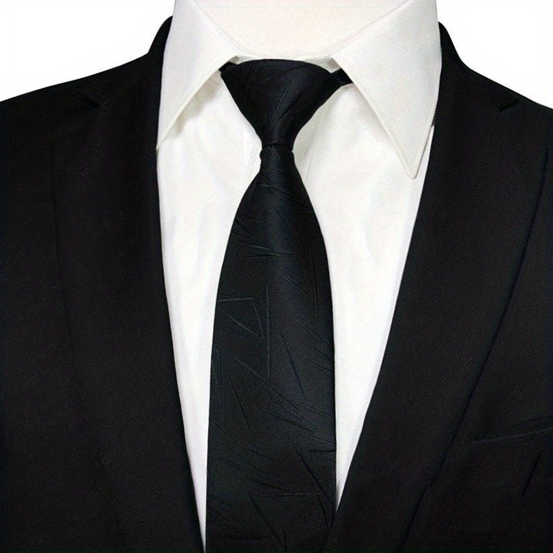 Men's Red Striped Zip Tie Professional Business Groom Groomsman