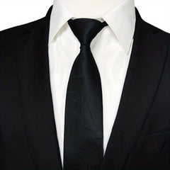Men's Red Striped Zip Tie Professional Business Groom Groomsman
