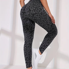 Leopard Print Seamless Yoga Pants Slim Fit High Stretch Butt Lifting