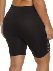 Side Criss Cross High Rise Skinny Shorts