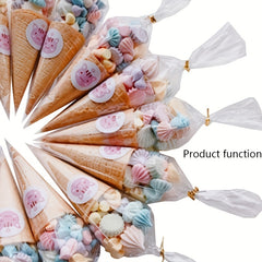 100pcs Clear Cello Treat Bags 6.3x30.99cm with Twist Ties