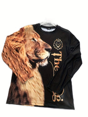 LION 3D Print Graphic Sweatshirt Loose Pullover Men's Clothing