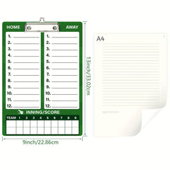 Dry Erase Coaches Clipboard with Baseball Coach Board & Marker