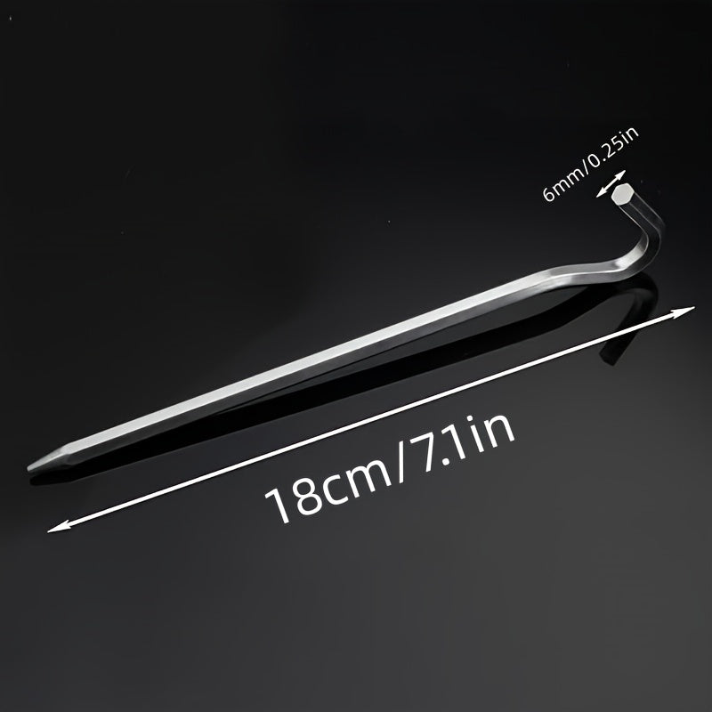 4pcs Aluminum Tent Pegs with Hooks for Camping Tents