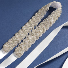 Wedding Dress Waist Chain Bridal Belt Faux Pearl Rhinestone Girdle