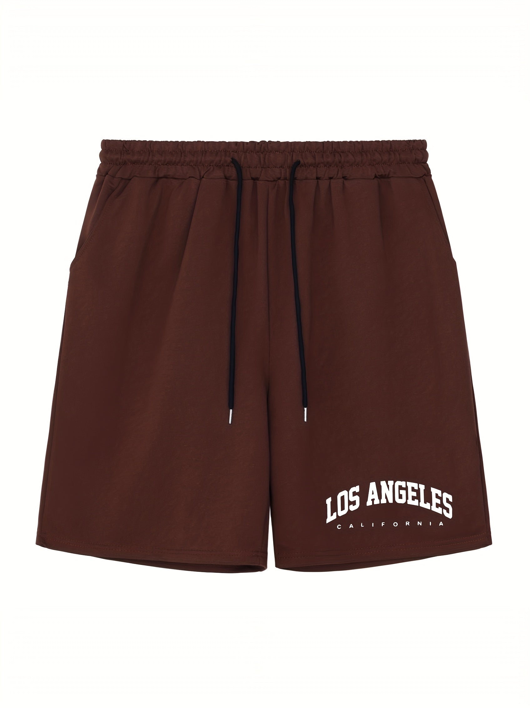Men's LA Print Workout Shorts Active Stretch Sports Shorts