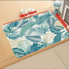 Tropical Leafs Print Kitchen Rug Soft Anti Fatigue Mat