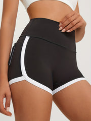 Contrast Trim Sports Short High Waist Stretchy Slim Fit