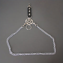Men's Gothic PU Leather Chain Pants Accessories Chain