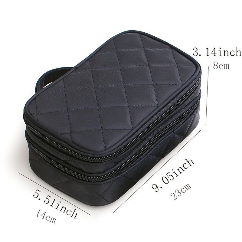 Double Layer Cosmetic Bags Makeup Bag Women Travel Organizer