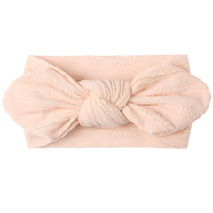 Soft Nylon Elastic Bow Jacquard Headband for Newborn Baby Girls