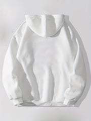 Bear & Letter Print Kangaroo Pocket Hoodie Long Sleeve Drawstring Hoodies