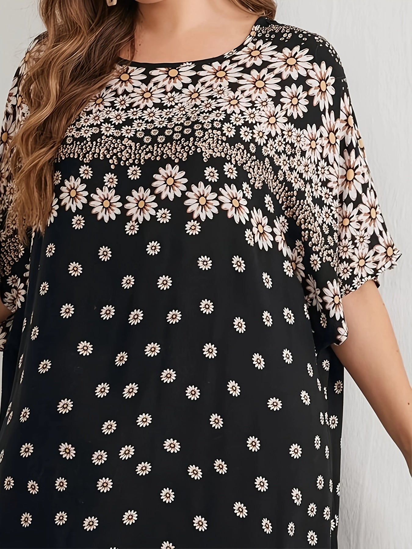Daisy Print Kaftan Dress for Women
