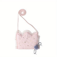 Children's Crown Lace Yarn Coin Purse Crossbody Bag
