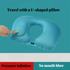 Inflatable U-Shaped Car Neck Pillow for Travel and Office Use