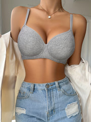 Solid T Shirt Bra Push Up Bra Women's Lingerie