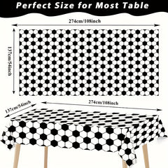 Football Themed Party Tablecloth Waterproof PE Plastic Disposable