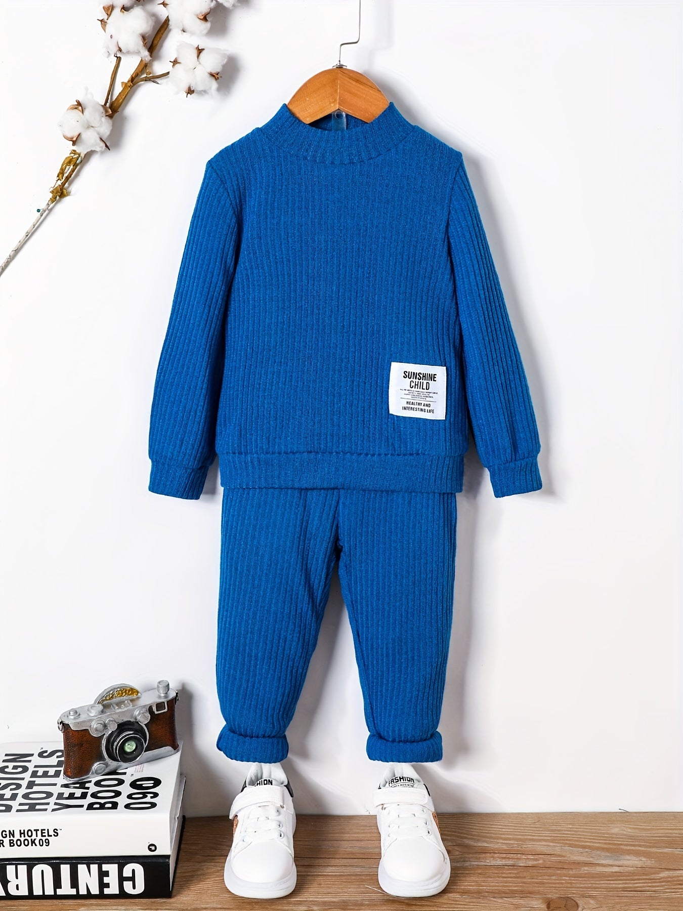 Letter Graphic Print Boys Sweatshirt & Sweatpants Set