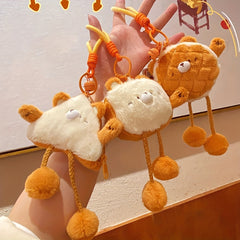 Soft Plush Bread Bear Keychain Bag Pendant Gift Men Women