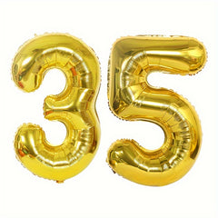 2pcs Golden Number Balloons 40 inch for Party Check Photo Anniversary
