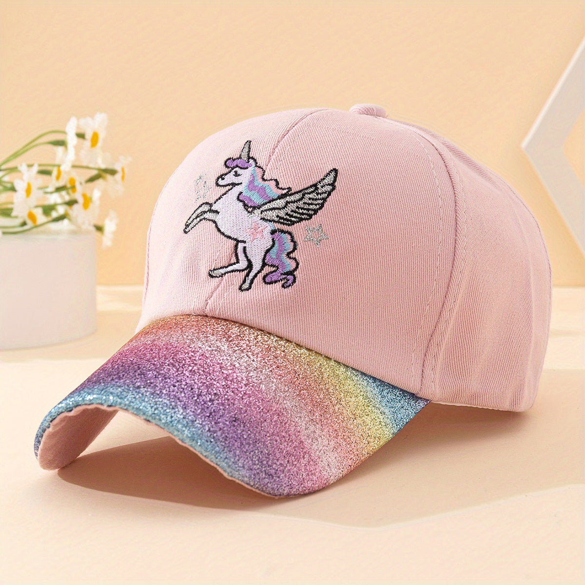 Kids Rainbow Unicorn Baseball Cap Visor