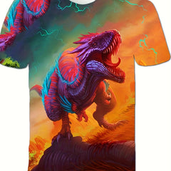 Boys' Dino Graphic T-Shirt for Summer Fun