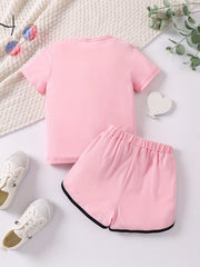 LOVE Print Matching Cami Top and Shorts Set for Siblings