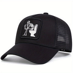 Men's Skull Head Toilet Baseball Cap Adjustable Casual Hat