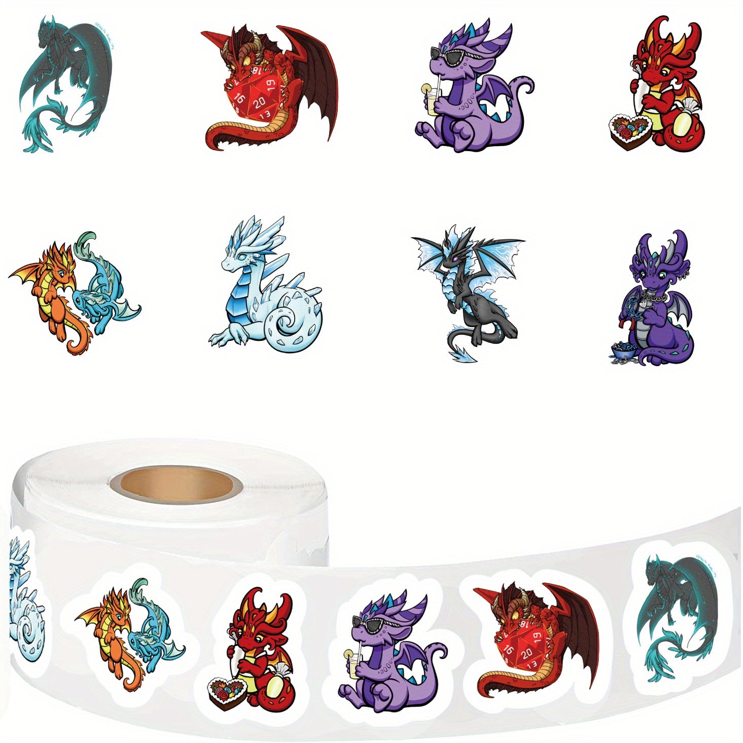 500pcs 2 8 Patterns Dragon Stickers Decals For Scrapbooking Cards Envelopes
