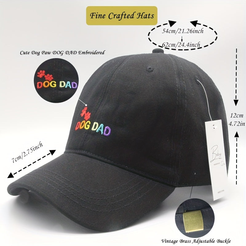 Dog Dad Letter Embroidered Hat Dog Paw Hat Cap