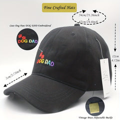 Dog Dad Letter Embroidered Hat Dog Paw Hat Cap
