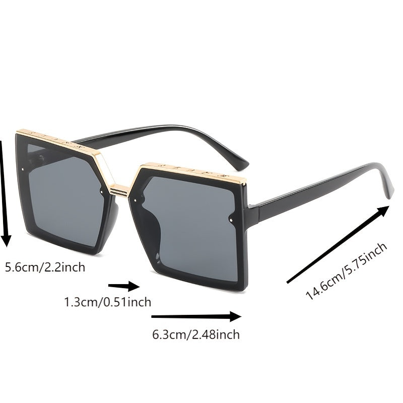 2Pairs Couple's Large Frame Sunglasses Vintage UV Protection