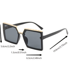 2Pairs Couple's Large Frame Sunglasses Vintage UV Protection