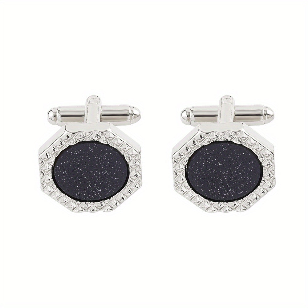 Metal Hexagon Button Cufflinks Shirt Cufflinks Versatile Accessories