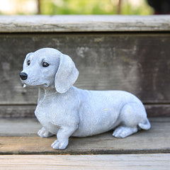 Cute Pug & Dachshund Dog Statues for Garden Decor