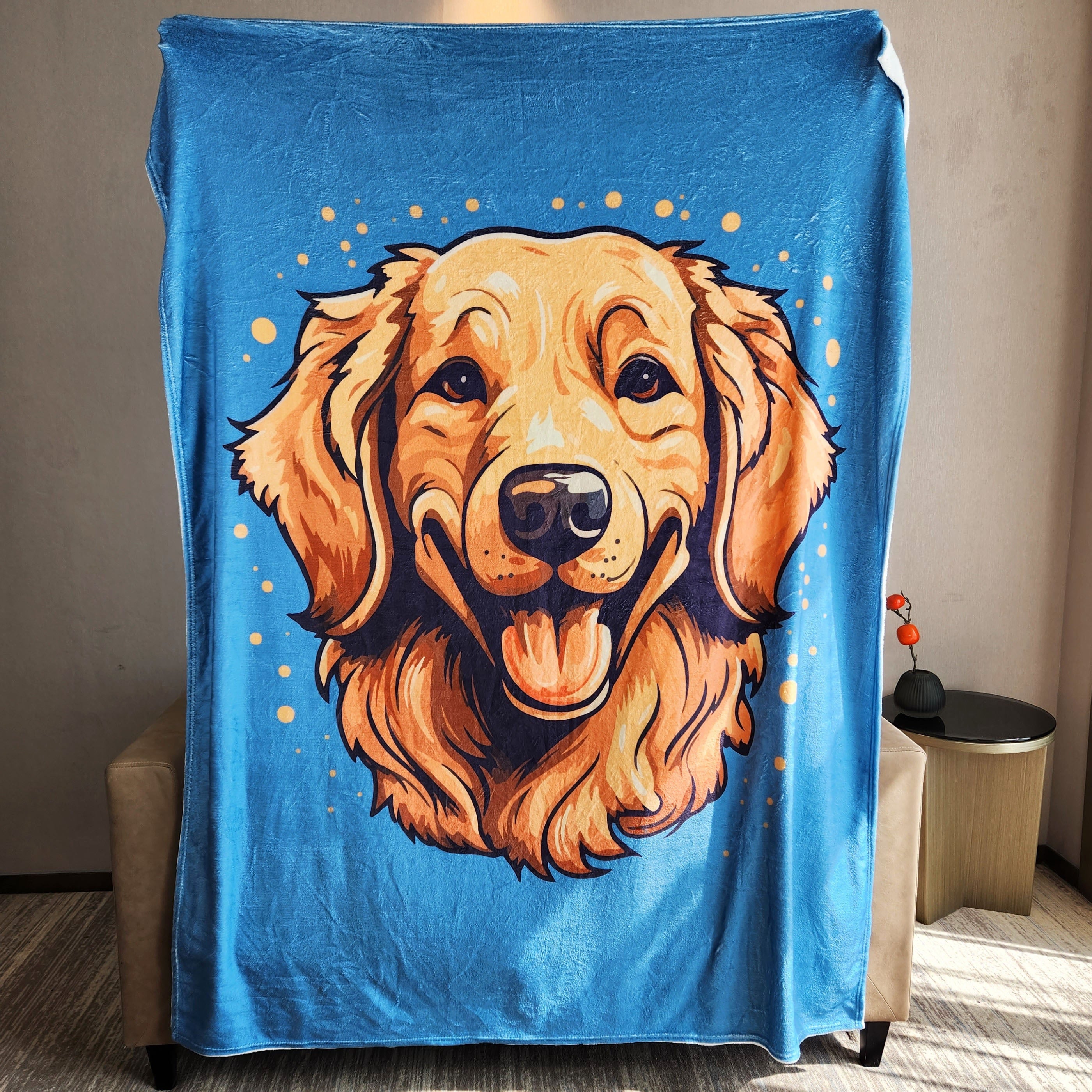 Pet Dog Print Blanket Warm Flannel Outdoor Travel Camping