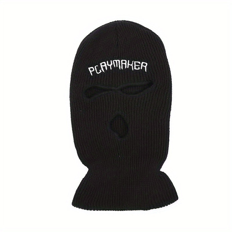 Warm Knitted Cycling Hat Three Hole Design