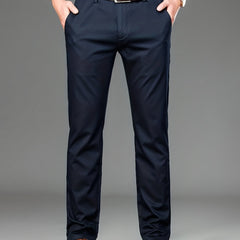 Men's Solid Mid Stretch Dress Pants Spring Summer Business