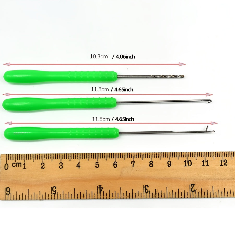 3pcs Boilie Needle Set Stainless Baiting Knotting Tool Carp Fishing Accessories