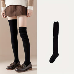 Solid Thigh High Socks Over The Knee Stockings Women's Hosiery