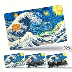 4pcs Credit Card Stickers Scratch Resistant Wave Card Protective Cover
